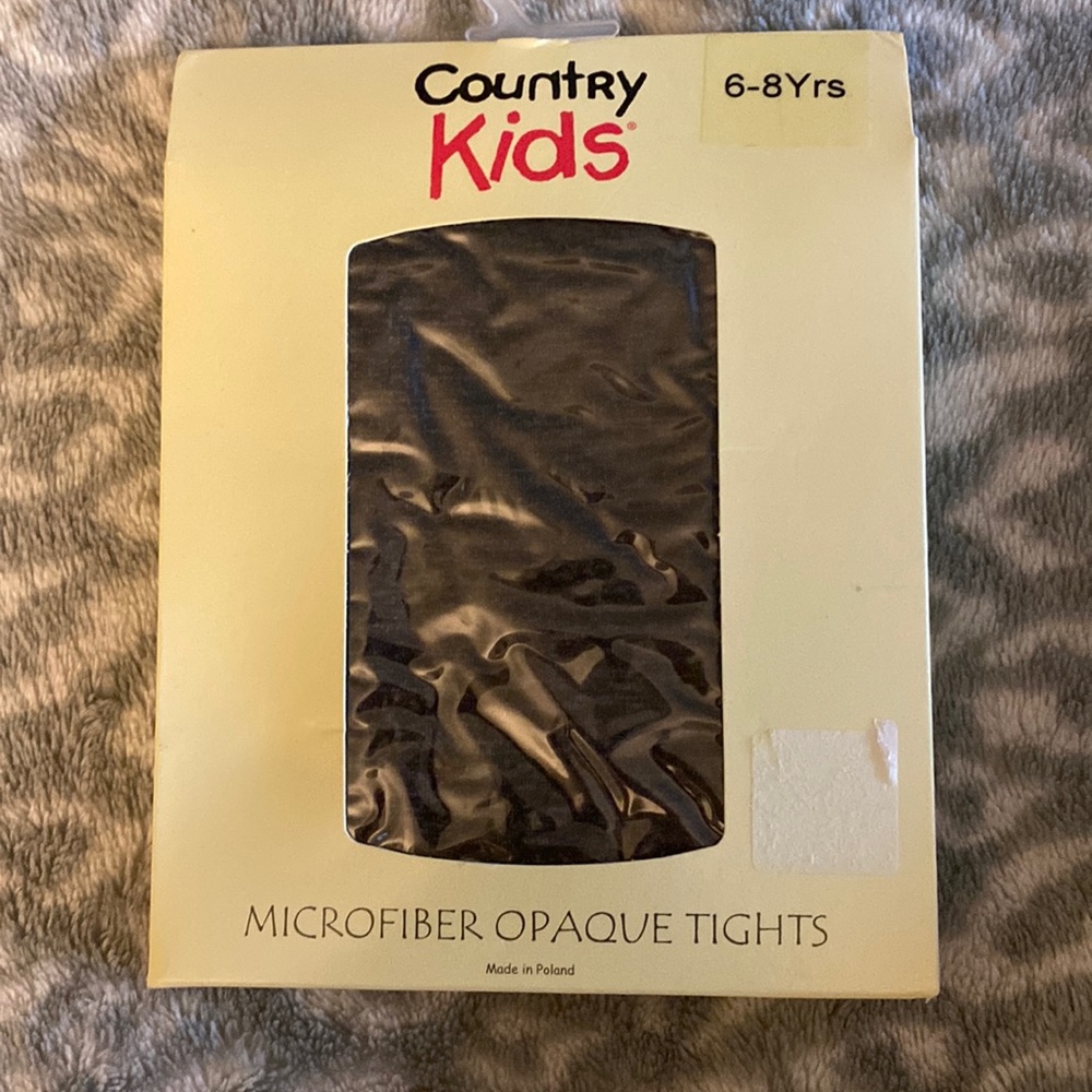 Country Kids charcoal microfiber opaque Tights 6-8Y